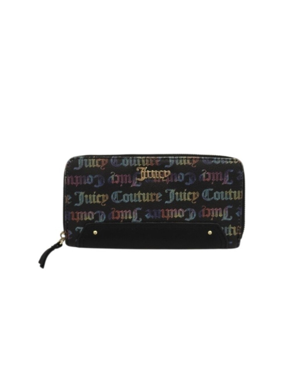 Juicy Couture Black Rainbow Logo Zip Around Wallet